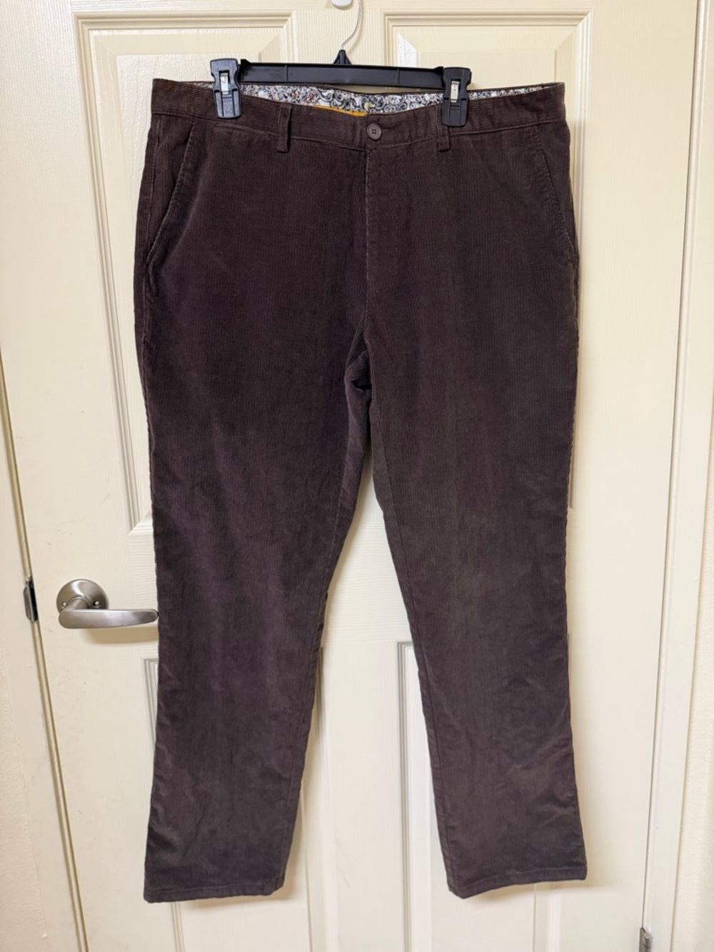 Men's Brown Corduroy Pants - Classic Straight Fit